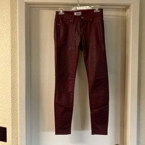 Paige Wax Coated Jeans Red Size 26